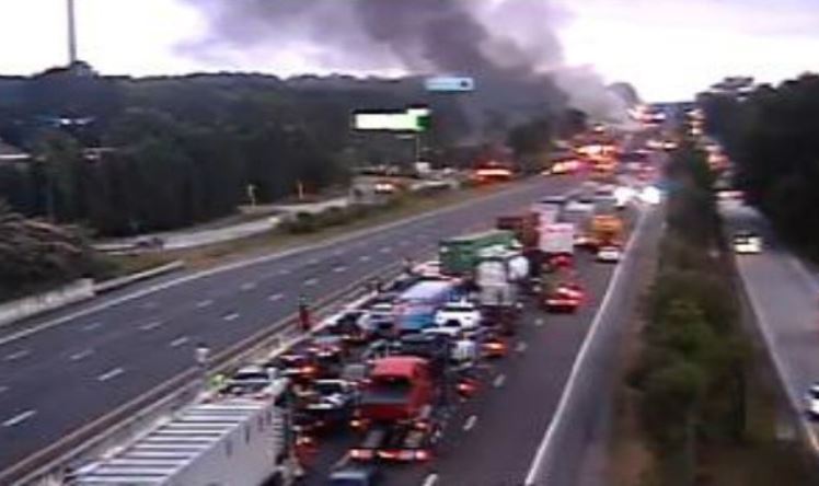 Overturned Tanker Catches Fire, Shuts Down I-26 Near Columbia (Image 1)_59062