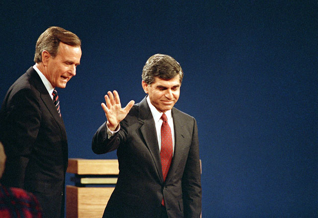 Michael Dukakis and George Bush_204385