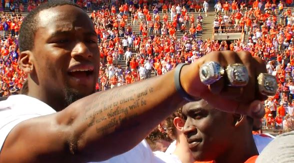 Champs Celebrate During Spring Game