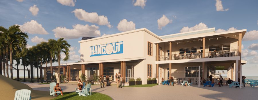 Rendering of "The Hangout" business, which is set to open at Broadway at the Beach in "late 2020." Photo courtesy: LHWH Advertising and PR. 